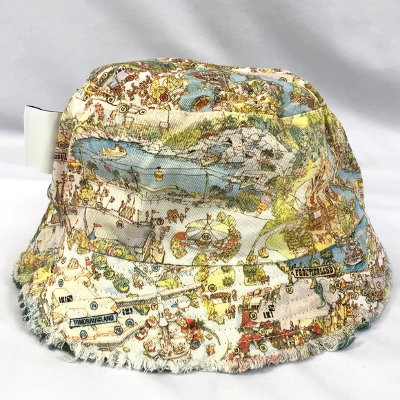 Walt Disney World Parks 50th Anniversary Vault Park Maps Adult Bucket Hat - NEW - Picture 4 of 5